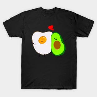 Cute egg and avocado couple cartoon T-Shirt